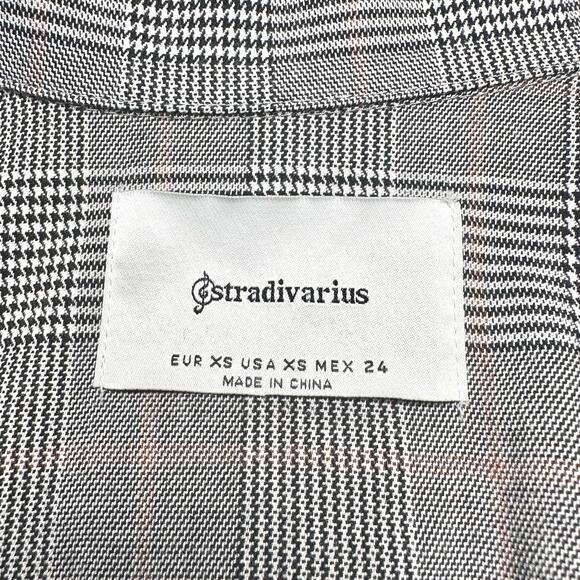 Stradivarius | Women | Stradivarius Glen Plaid Tab Sleeve Open Front Blazer | XS - Picture 8 of 13